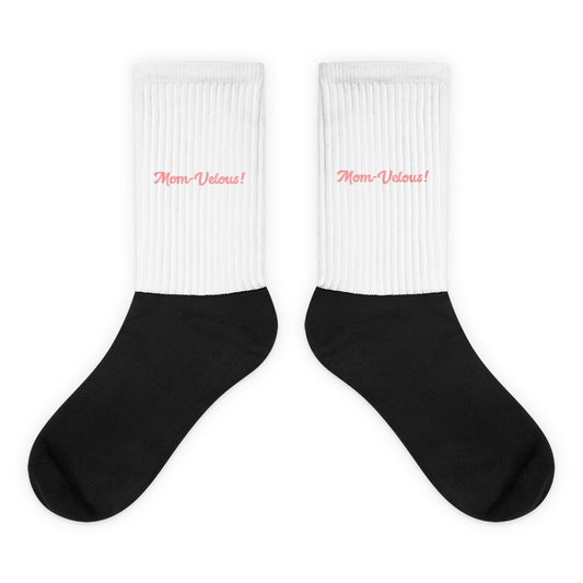 Mom-Velous Black & White/Pink Socks