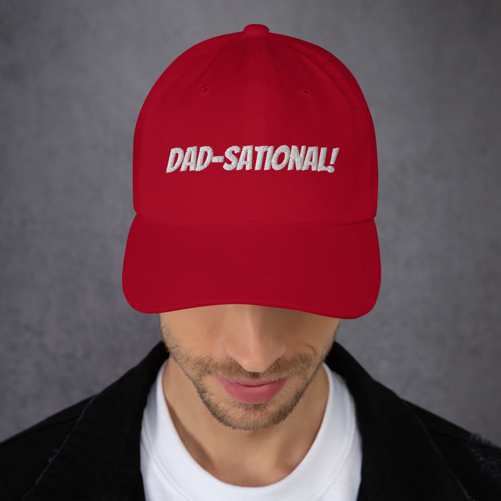 DAD-SATIONAL Navy Blue|Cranberry Red/White Hat