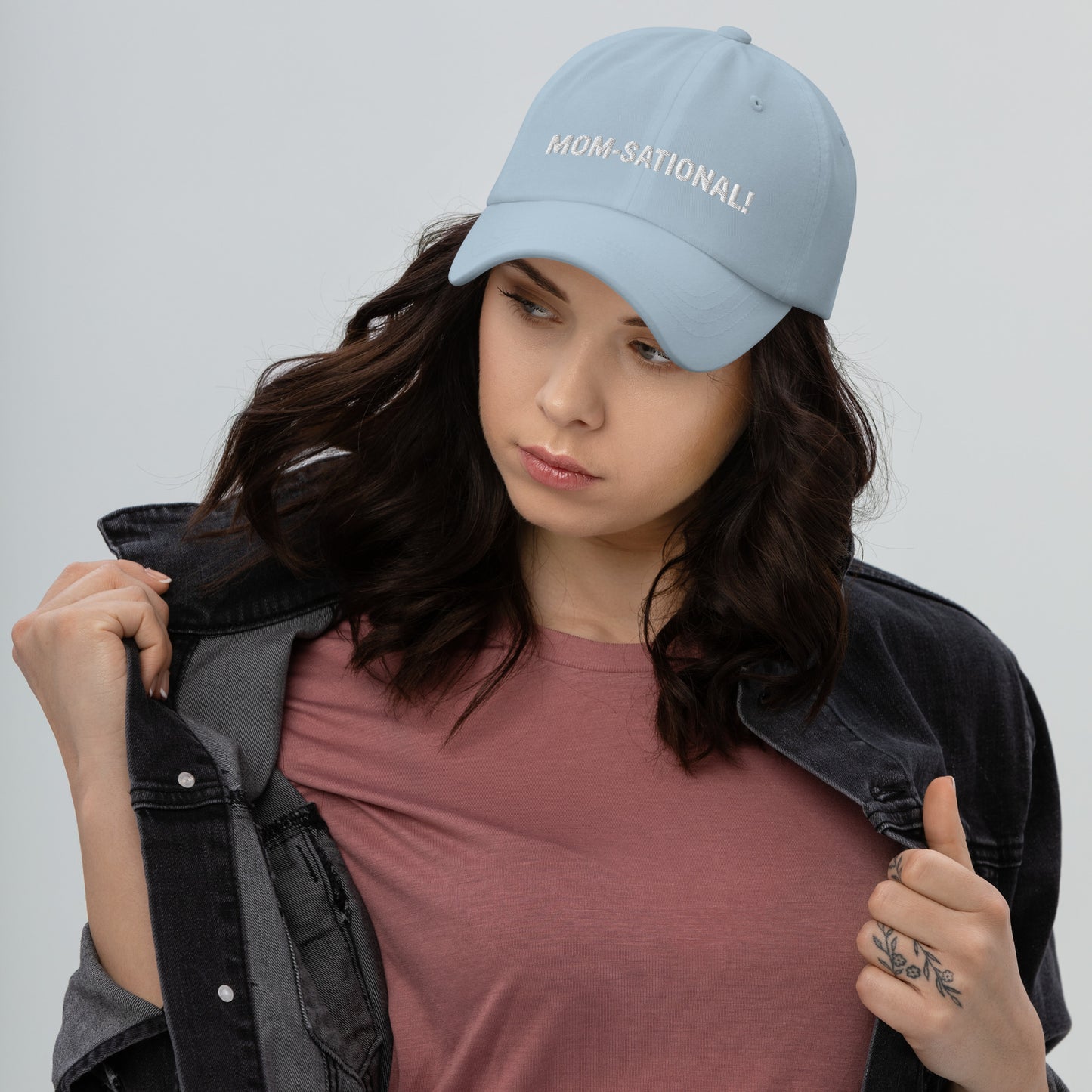 MOM-SATIONAL Pink|Light Blue/White Hat