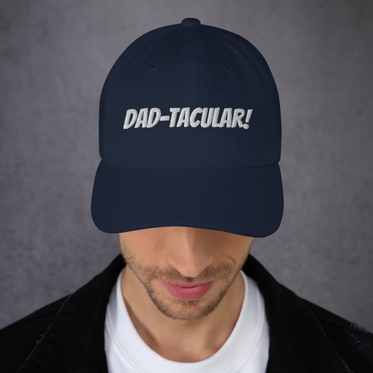 DAD-TACULAR Navy Blue|Cranberry Red/White Hat