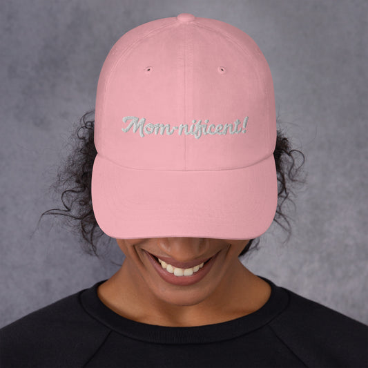 Mom-nificent Pink|Light Blue/White Hat