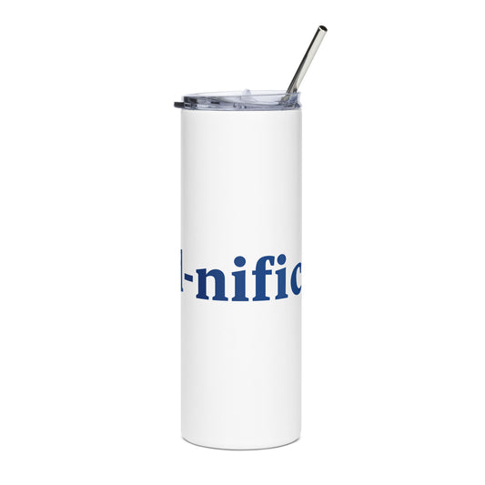 Dad-nificent White/Blue Stainless Steel Tumbler