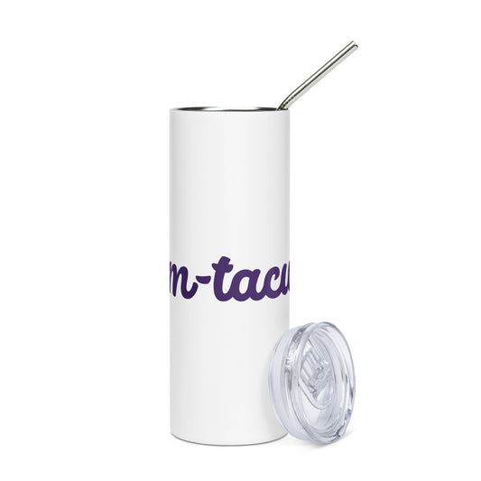 Mom-tacular White/Purple Stainless Steel Tumbler