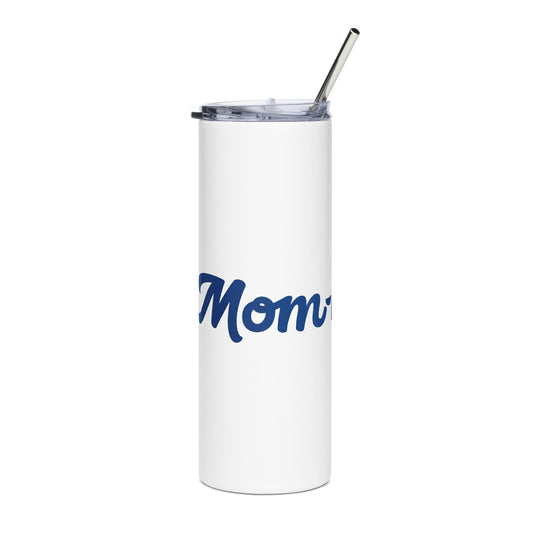 Mom-nificent White/Blue Stainless Steel Tumbler