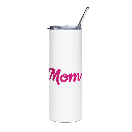 Mom-nificent White/Pink Stainless Steel Tumbler