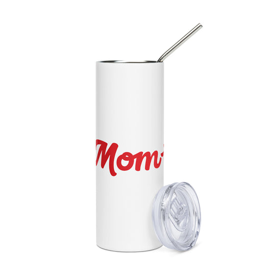 Mom-tacular White/Red Stainless Steel Tumbler