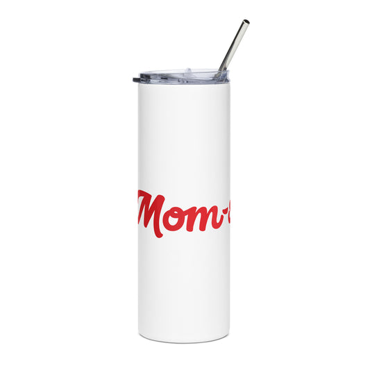 Mom-sational White/Red Stainless Steel Tumbler