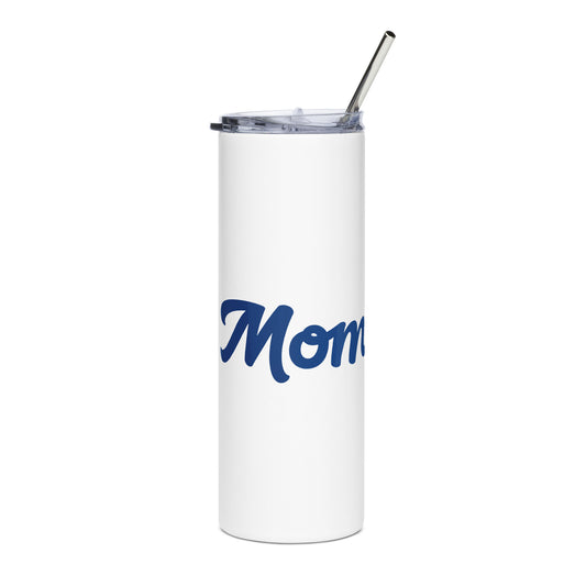 Mom-tastic White/Blue Stainless Steel Tumbler