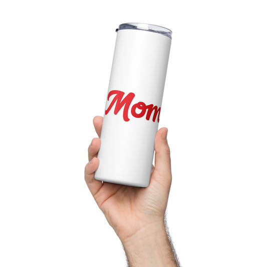 Mom-tastic White/Red Stainless Steel Tumbler