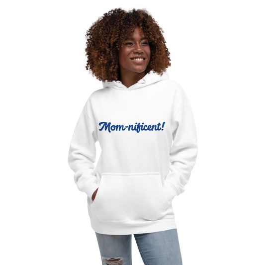 Mom-nificent White/Blue Premium Hoodie