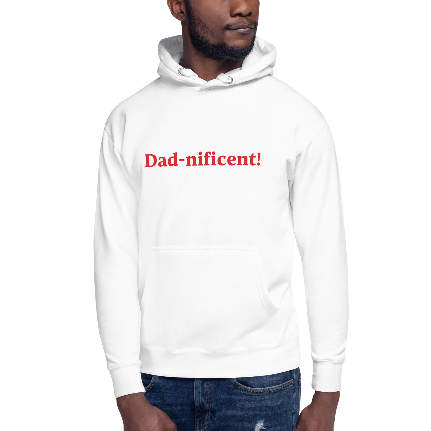 Dad-nificent White/Red Premium Hoodie