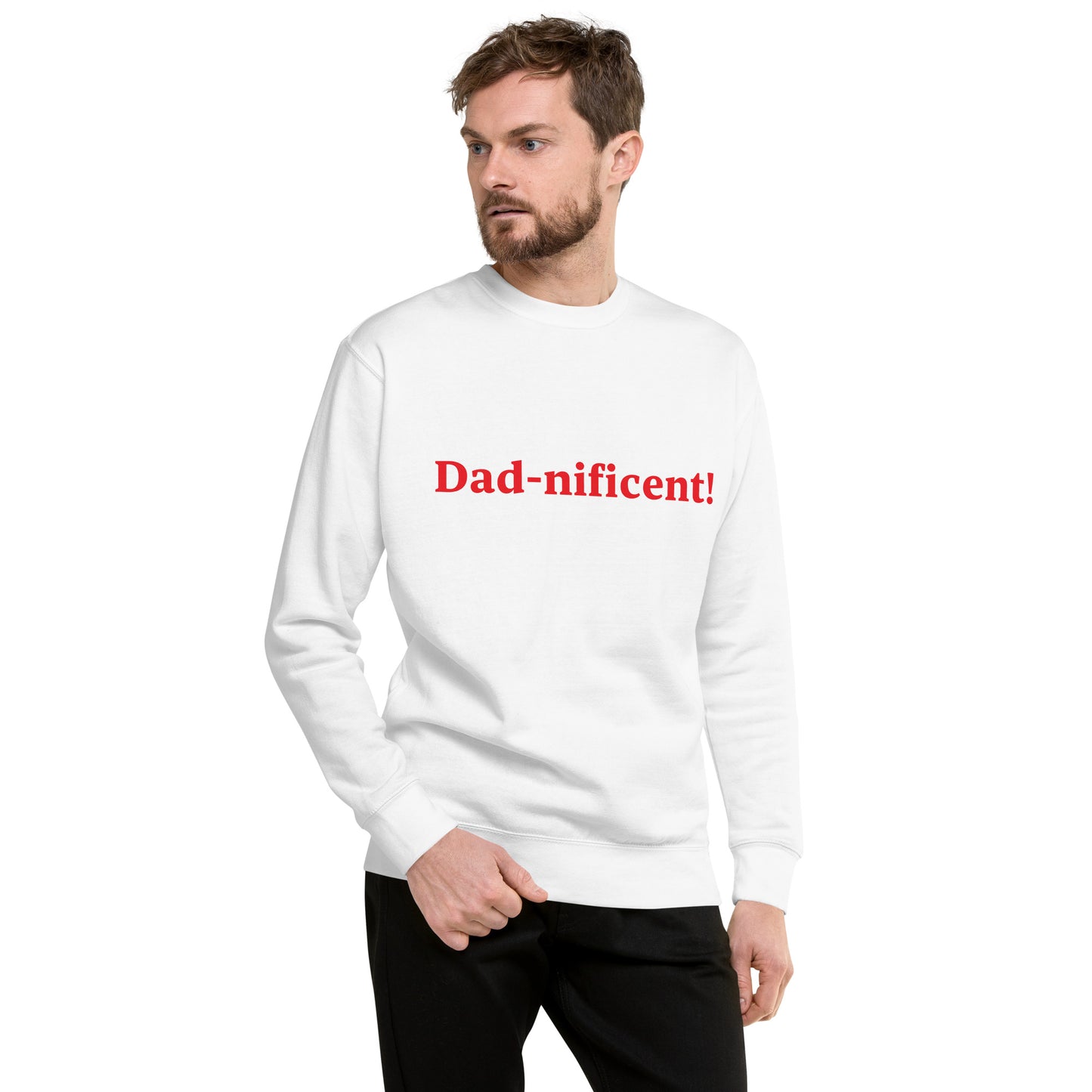 Dad-nificent White/Red Premium Sweatshirt