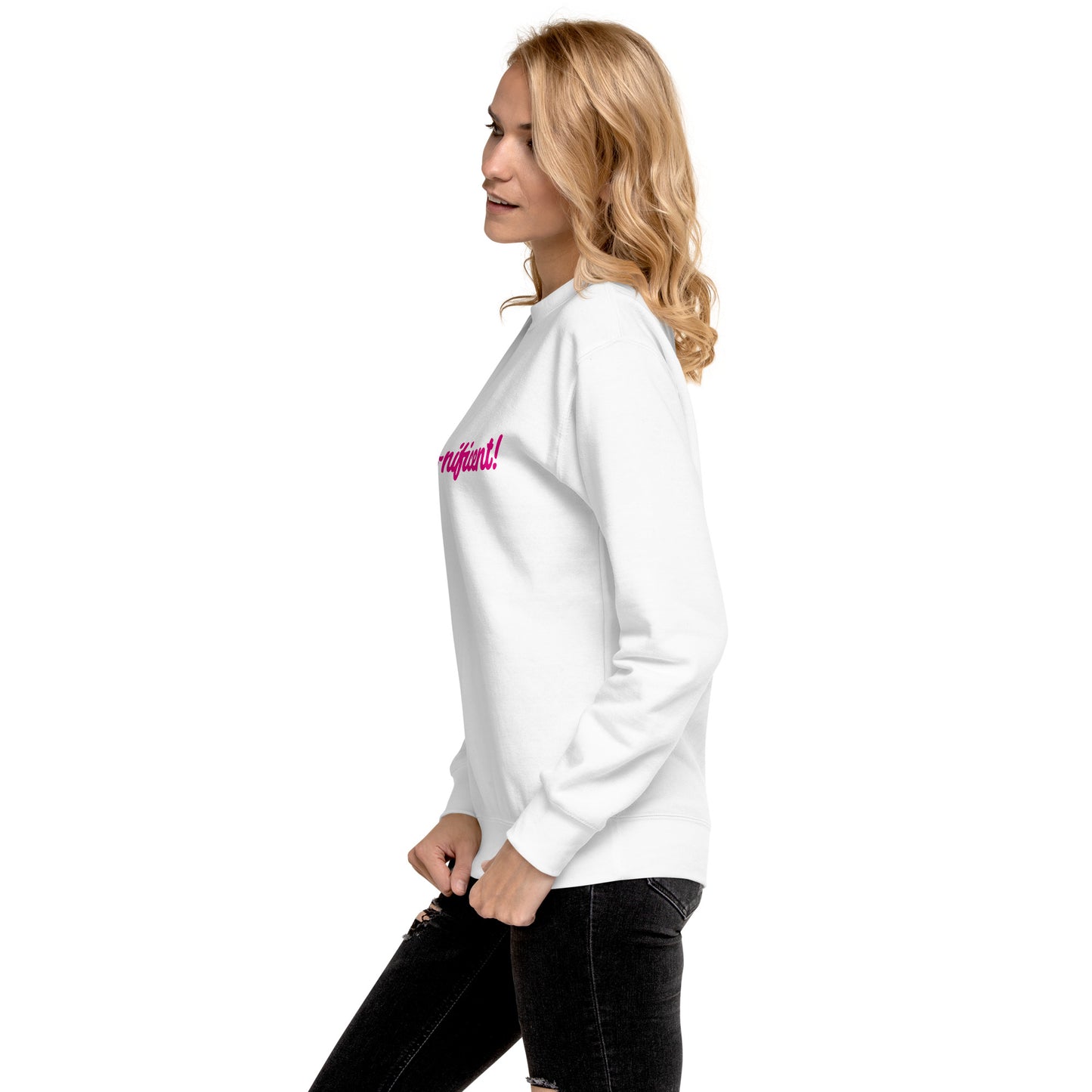 Mom-nificent White/Pink Premium Sweatshirt