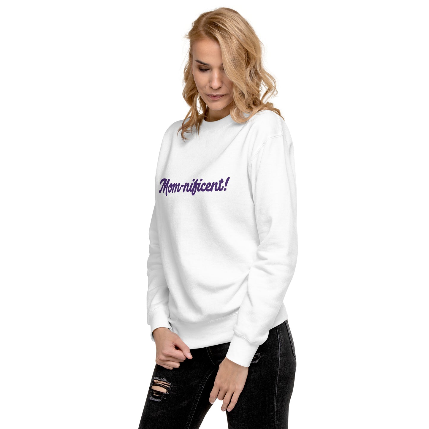 Mom-nificent White/Purple Premium Sweatshirt