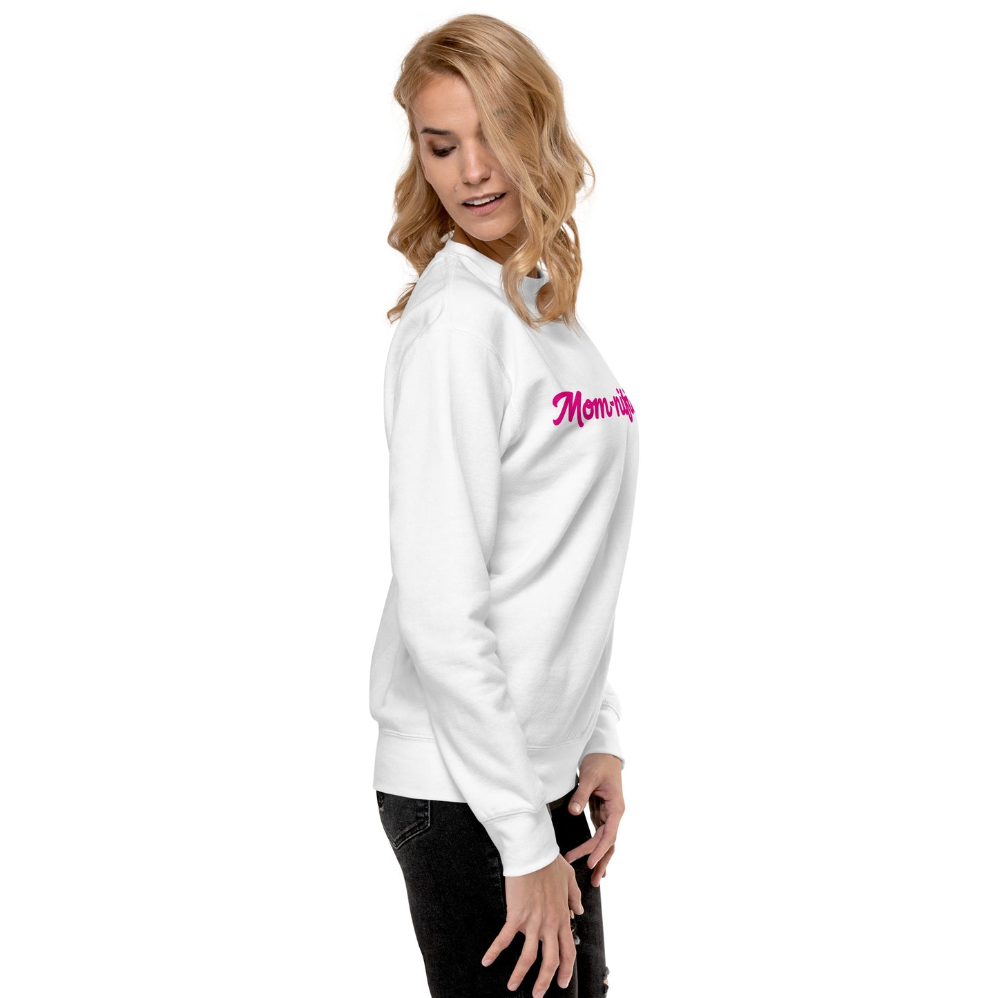 Mom-nificent White/Pink Premium Sweatshirt