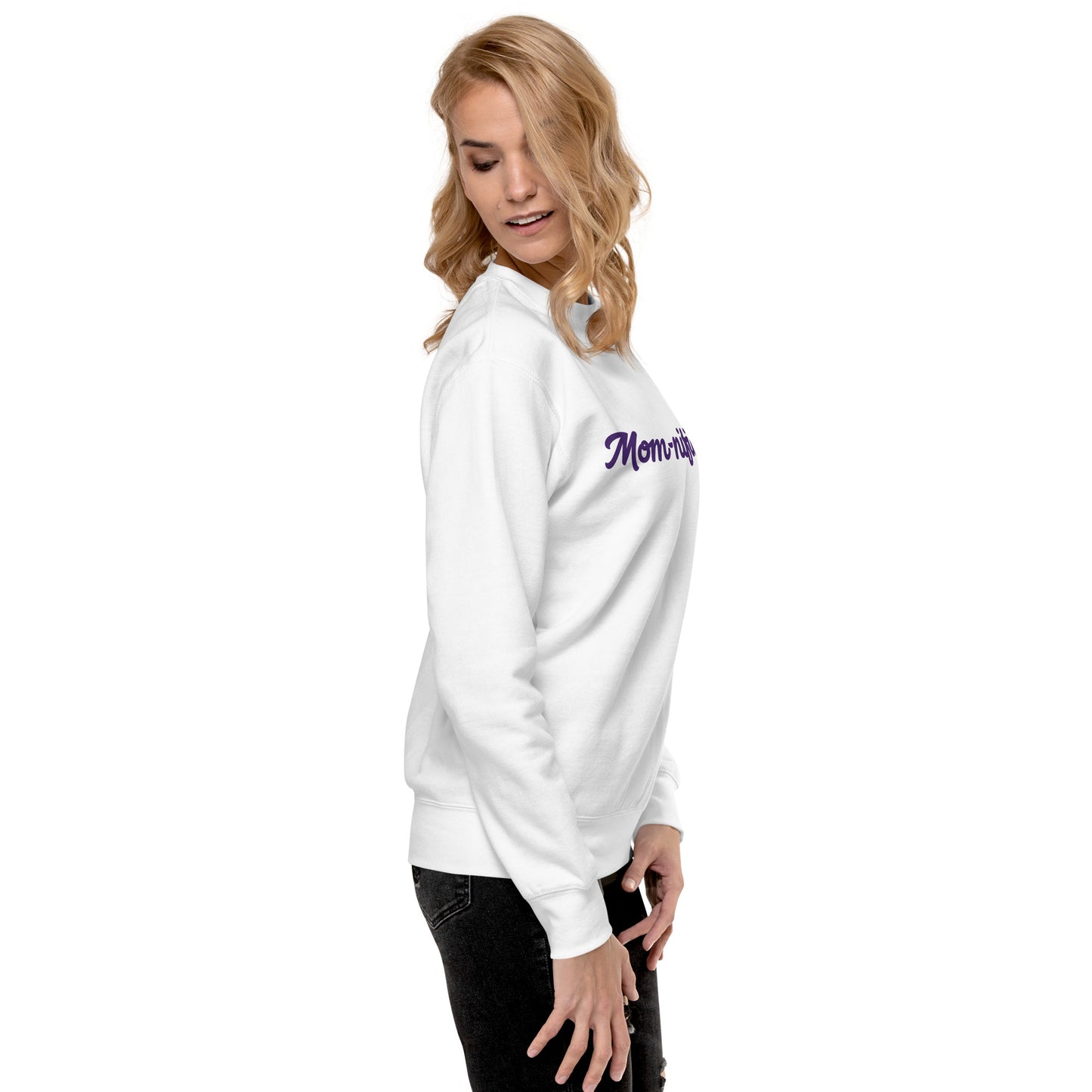 Mom-nificent White/Purple Premium Sweatshirt