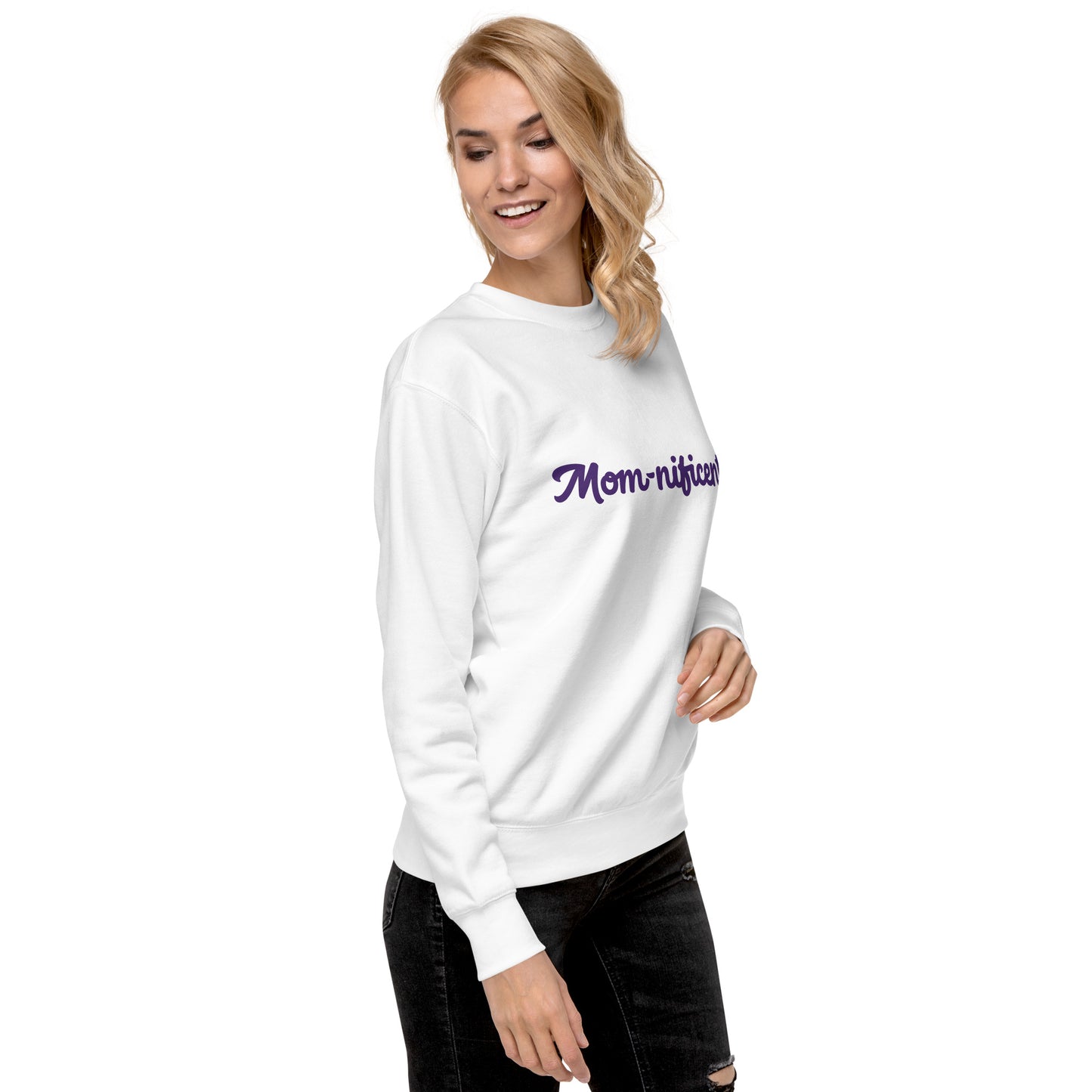 Mom-nificent White/Purple Premium Sweatshirt