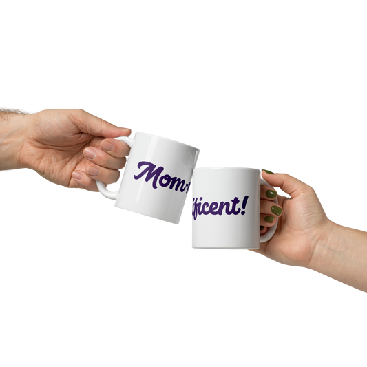 Mom-nificent White/Purple Glossy Mug