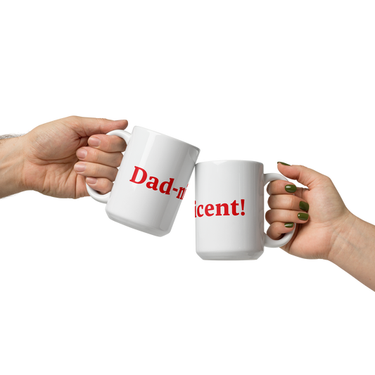 Dad-nificent White/Red Glossy Mug