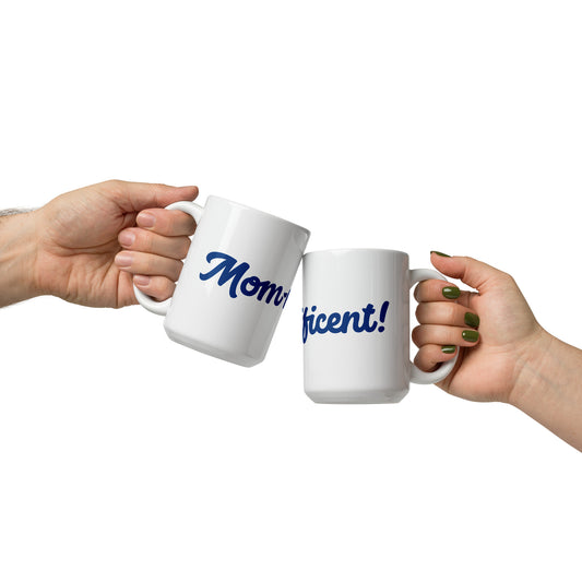 Mom-nificent White/Blue Glossy Mug