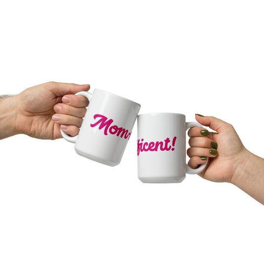 Mom-nificent White/Pink Glossy Mug