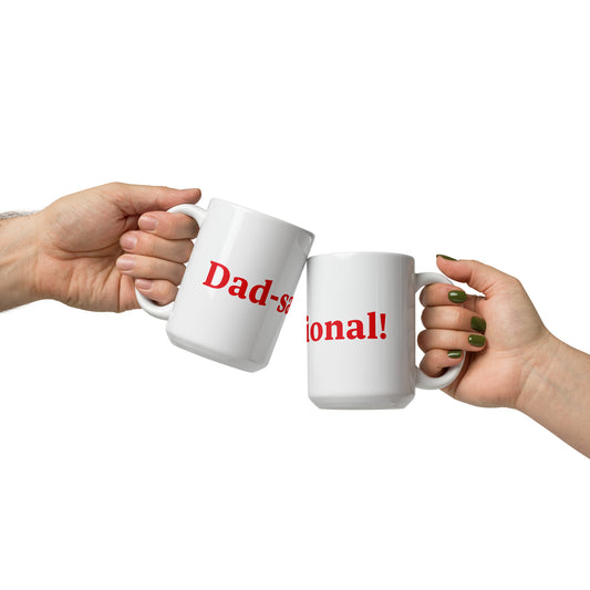 Dad-sational White/Red Glossy Mug